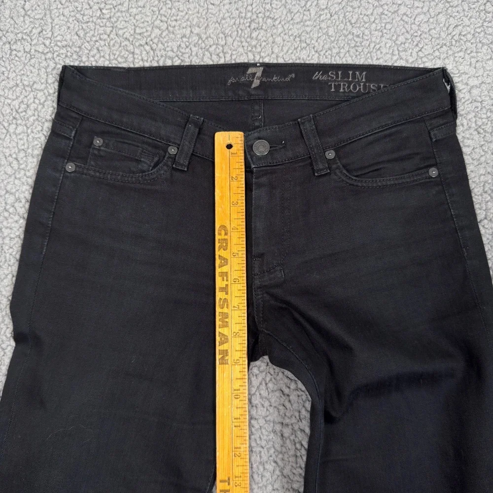 7 For All Mankind Jeans Womens Size 27 The Slim Trouser Black Flare Leg Pants